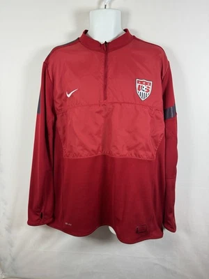 Nike Dri Fit Red USA Soccer WIndbreaker 1/4 Zip Jacket Mens Sz 2XL - Image 1 of 4