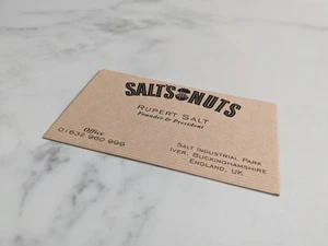 Charlie Chocolate Factory Production Set Prop Salts Nuts Business Card Wonka - Foto 1 di 3
