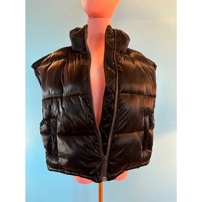 NUEVO CON ETIQUETAS HUDSON Chaleco Hinchado Gran Tamaño Negro Cierre de Cremallera Sostenible 2 Bolsillos S M Foto 1 de 4