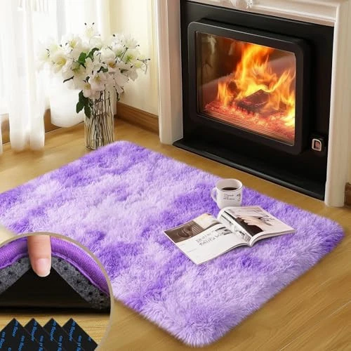 2x3 Rug for Bedroom, Fluffy Area Rugs for Living Room, Small Soft Shag Fuzzy  - Image 1 of 4