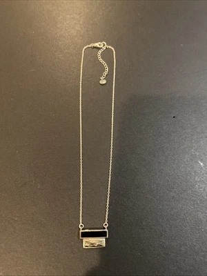 Collar Silpada N3452 "Doble Barra" Plata de Ley 925 Ágata y Pirita Foto 1 de 4