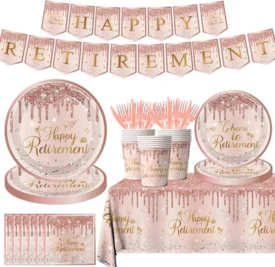 142pcs Rose Gold Retirement Party Decorations for Women, Happy  - Image 1 of 4