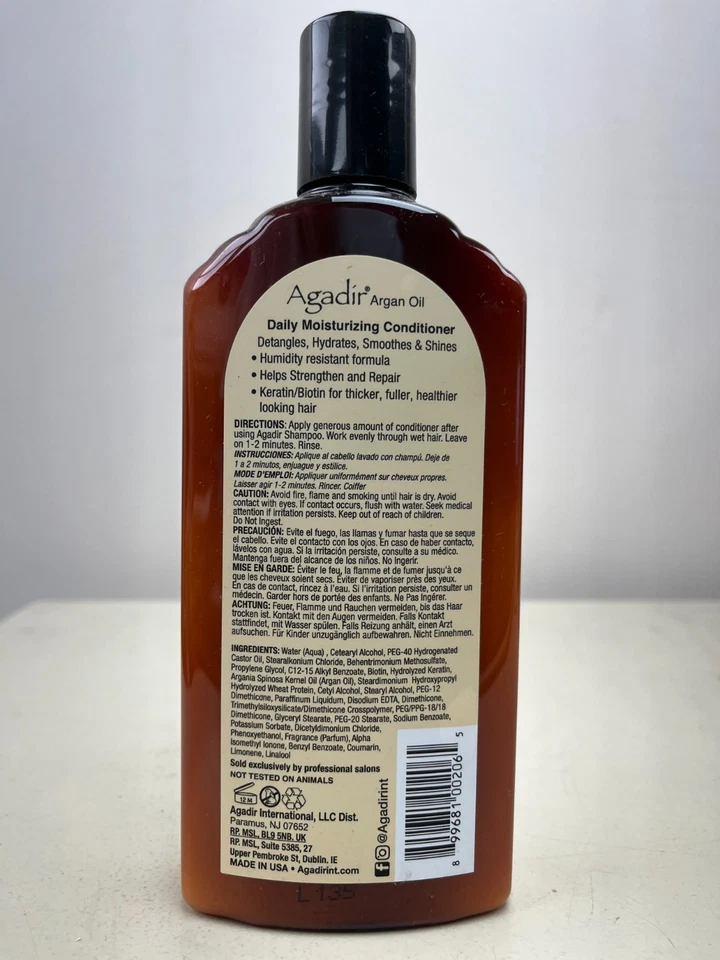 Acondicionador hidratante diario Agadir 12,4 oz. falta etiqueta frontal Foto 1 de 1
