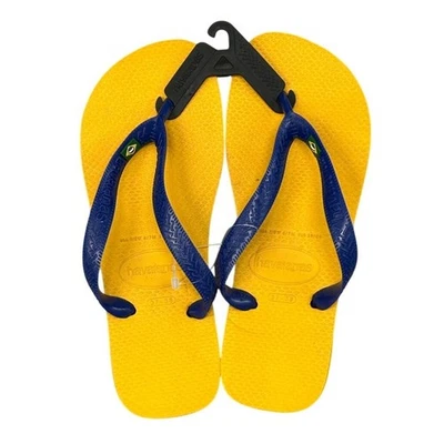 Havaianas 男女通用人字拖巴西国旗上衣/侧面 Amarelo 香蕉 7/8W (6/7M) — 第 1/4 张图片