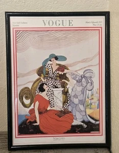 Vogue Cover 1921 Framed Art Helen Dryden Art Print Deco Flapper Style 1970 VTG  - Picture 1 of 10