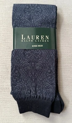 De Colección Lauren Ralph Lauren Algodón Nylon Mujer’s Calcetines hasta la Rodilla Patrón Azul Talla 9-11 Nuevo de Lote Antiguo Foto 1 de 4