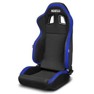 Asiento deportivo Sparco R100 NEGRO/AZUL reclinable para coche de carretera rápido de rendimiento - Imagen 1 de 19