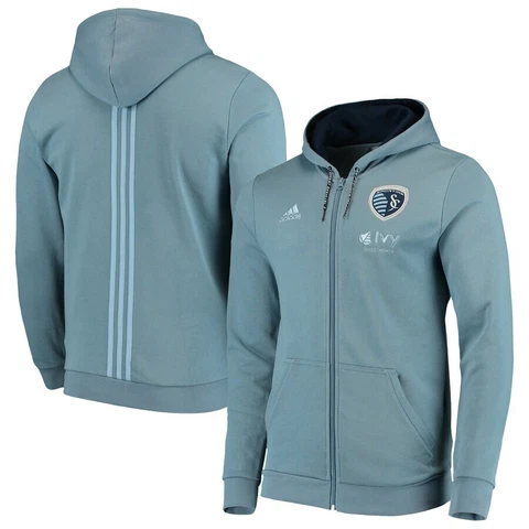 Adidas MLS Kansas City Sporting Travel Jacket SkyBlue/White DP4967 Cover