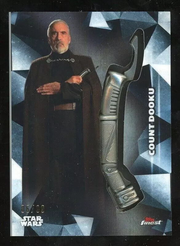 COUNT DOOKU 2018 Star Wars Topps Finest LIGHT SABER SILVER Medallion SP /99 - Image 1 of 1