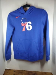 NIKE kids blue cotton Philadelphia 76ers Hoodie long sleeve Size m - Picture 1 of 3