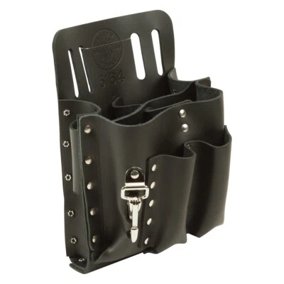 Klein Tools 5164 Tool Pouch | 8-Pocket Extra Capacity Leather Belt Holder - Image 1 of 4