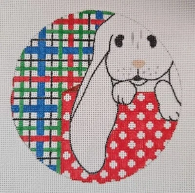 Designs by Beryl RABBIT ORNAMENT 24ct Count Handpainted Needlepoint Canvas C105 - Image 1 of 4