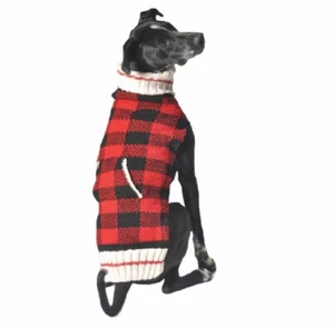 Chilly Dog Buffalo Plaid Pet Sweater - Size XXS - Picture 1 of 4
