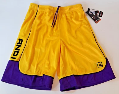 And1 Mens Basketball Gym Workout Shorts Yellow Purple ALL SIZES M L XL 2XL 3XL - Image 1 of 4