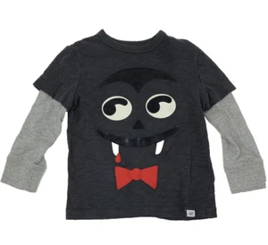 Baby Gap Boys 2T Black and Gray Long Sleeve Vampire Halloween Shirt - Picture 1 of 5