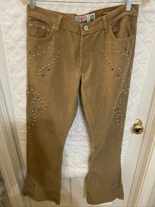 Bebe Corduroy Pants - Brown Studs 29 Waist Flair NWT Regular $245 - Picture 1 of 17