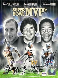 Marcus Allen, +2 Autos SB MVP Signed 8x10 Raiders Photo PSA AI07487 - Picture 1 of 2