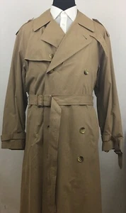 Nautica Coat Men's Size 40R Tan Trench Coat Lining Khaki Beige Belted - Picture 1 of 12