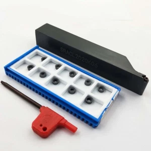 10 Stück RCMT0602MO Fräsen Hartmetall Wendeplatte +SRACL2020K06 Rund Wendeschneidplatten Halter Stangen - Bild 1 von 12