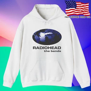 new radiohead the bends logo white hoodie size L hooded - Picture 1 of 3