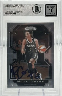Bridget Carleton Signed 2022 Panini Prizm WNBA #121 BAS Autograph Grade 10 Card - Image 1 of 2