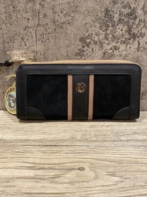 Spartina 449 黑色皮革拉链钱包新品 — 第 1/4 张图片