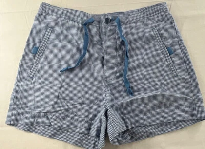 Pantalones Cortos Informales Ralph Lauren Para Mujer Azul Blanco Cuadros Botón Mosca Corbata Cintura Talla 4 Foto 1 de 4