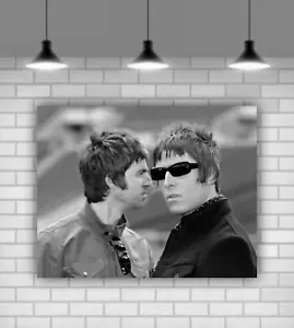 Canvas Wall Art Oasis Liam & Noel Gallagher Ready To Hang Mounted On Wood Frame - Picture 1 of 7