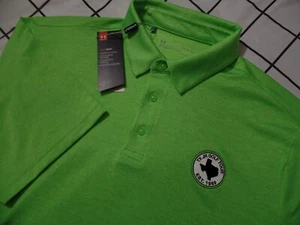 MENS LIME GREEN UNDER ARMOUR TX JR GOLF TOUR POLO SHIRT  NWT LARGE - Picture 1 of 10