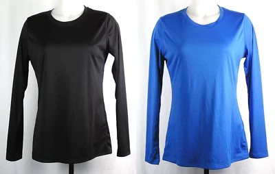 Lot of 2 Hanes Sport Activewear L/S 100% Polyester Shirts Black & Blue M - Image 1 of 3
