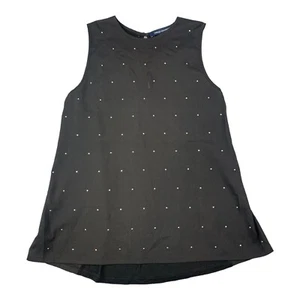 FRENCH CONNECTION WOMEN'S CHIFFON BLOUSE BLACK POLKA DOT COLD SHOULDER SIZE XS - Picture 1 of 6