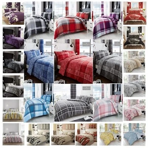 Reversible Duvet Quilt Cover Bedding Set Single Double King Size With Pillowcase - Picture 1 of 148