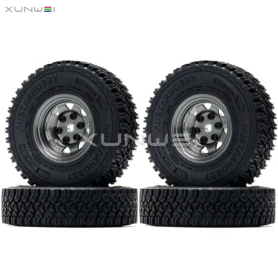 1.55 inch Beadlock Metal Wheel Rim Rubber Tire Tyre for RC Crawler Buggy D90 TF2 - Image 1 of 2