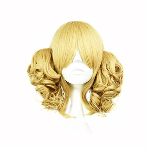 Peluca Cosplay Resistente a la Moda Pelucas Fiesta Pelo Sintético Completo 35cm/13.8" Dorado - Imagen 1 de 8
