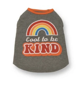 Vibrant Life Polyester Rainbow Cool to be Kind Dog T-Shirt , Gray XXSmall - Picture 1 of 3