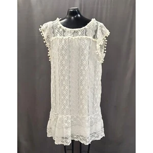 Zanzea White Sleeveless Lined Lace Dress Size 18 US 50 EU 22 UK NWT - Picture 1 of 12