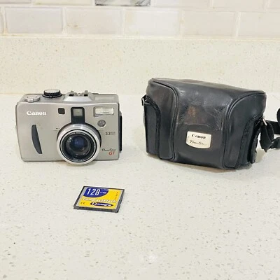 Canon PowerShot G1 PC1004 Gray 3.3MP 3x Optical Zoom Compact Digital Camera Work - Image 1 of 4