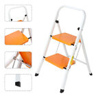 2 Step Folding Ladder Safety Non Slip Mat Tread Small Stool Ladders Kitchen Home