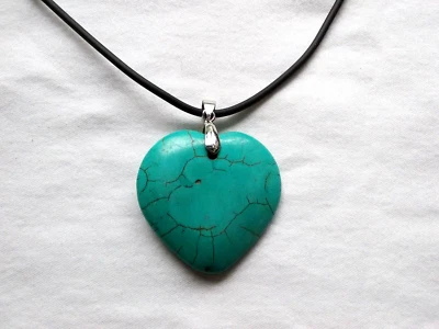 Collar Corazón Colgante Western Imitación Turquesa 19" Vendedor EE. UU. Regalo Nuevo con Etiquetas Nuevo Foto 1 de 4