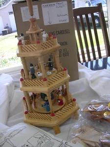 Vintage Lillian Vernon Christmas 3 Tier Wooden Nativity Candle Carousel Windmill - Picture 1 of 7