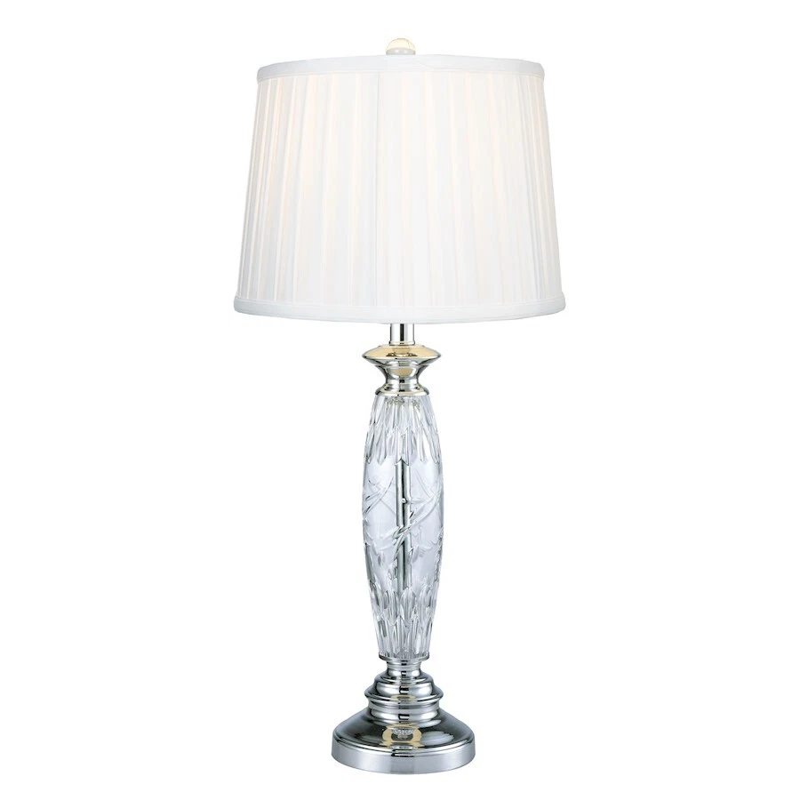 Dale Tiffany Powis 24% Lead Crystal Table Lamp, Polished Chrome - SGT16160F - Image 1 of 1