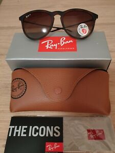 RB4171 Ray-Ban Polarised Erica Matte Tortoiseshell  Frame Brown Lens Sunglasses 