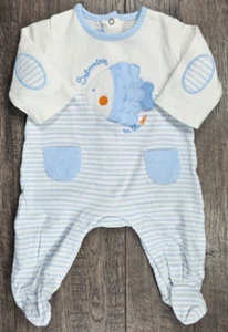 Baby Boy Clothes Mayoral 0-1 Month Newborn Blue Fish Footed Outfit - Picture 1 of 3