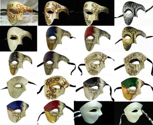 PHANTOM OF THE OPERA VENETIAN MASQUERADE MARDI GRAS COSTUME HALF MASK MUSICAL - Picture 1 of 18
