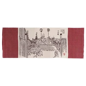 Kamawanu Chusen Tenugui (Tenugui) with Choju Jinbutsu Giga (Cartoon of the Anima - Picture 1 of 7