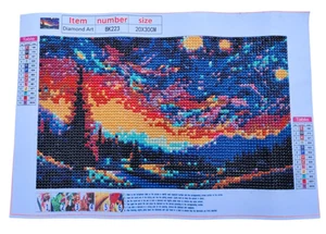 Finished Diamond Painting - Sunset Wilderness, Dark Colors - Picture 1 of 2