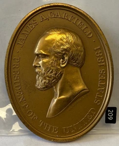 President James Garfield Peace Medal US Mint Restrike Medal Bronze 59X75mm - Picture 1 of 2