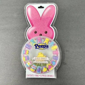 Peeps Press on Nails, Ostern Thema & Farben, 16 Press On Nails & 1 Peeps Ring - Bild 1 von 3