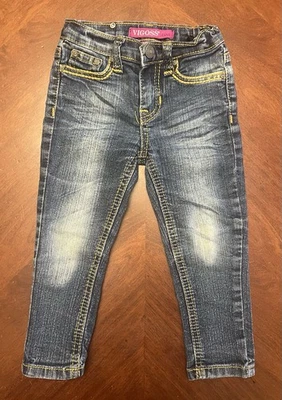 Pantalones de mezclilla ajustados Vigoss talla 2T para niñas pequeñas Foto 1 de 4