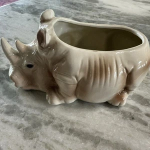 Nashorn Nashorn Keramik Übertopf Figur Vintage - Bild 1 von 9